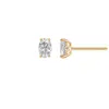 Kiera Women's Yellow Lab-grown Diamond Two Carats Oval Solitaire Stud Earrings In Yellow