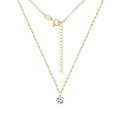 Kiera Women's Yellow Lab-grown Diamond Half Carat Round Solitaire Pendant Necklace