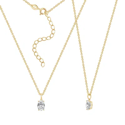 Kiera Women's Yellow Lab-grown Diamond One Carat Oval Solitaire Pendant Necklace