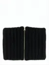 Kijima Takayuki Ribbed Knit Scarf With Central Silver Zipper In Black