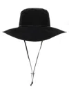 Kijima Takayuki Wide-brimmed Black Hat With Adjustable Chin Straps
