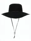 Kijima Takayuki Wide-brimmed Black Hat With Adjustable Chin Straps In Black