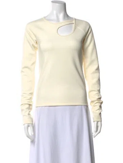 Pre-owned Kijun Asymmetrical Long Sleeve Top In Neutrals