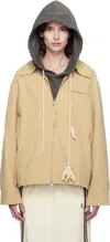 Kijun Beige Orbit Patch Jacket In Beige
