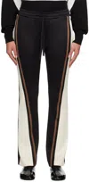 Kijun Black & Off-white Flared Tape Track Pants In Black/ Cream