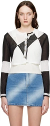 Kijun Black & White Mono Cardigan In White/black