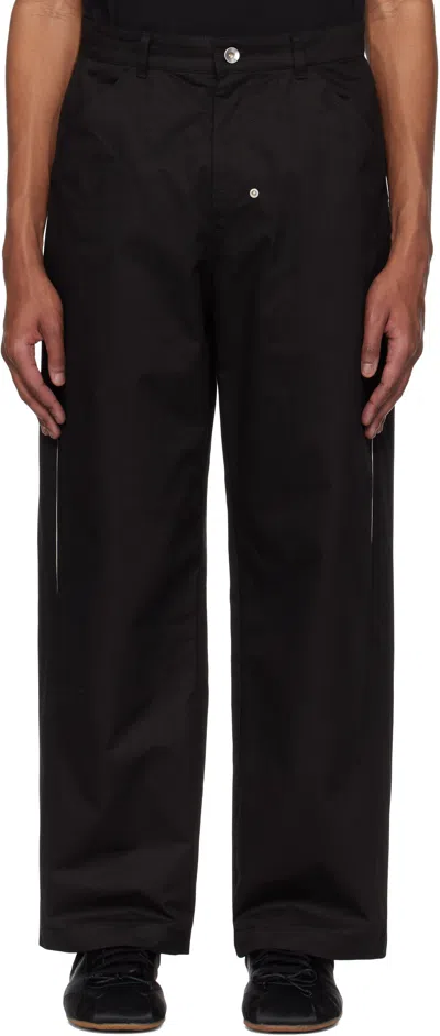 Kijun Black Color Slit Trousers In Black/cream