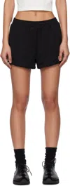 Kijun Black Frill Jersey Shorts In Black/ivory