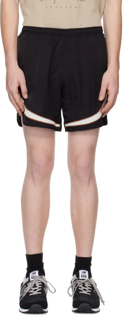 Kijun Black Paneled Shorts In Black/off-white