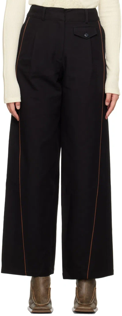 Kijun Black Piping Trousers