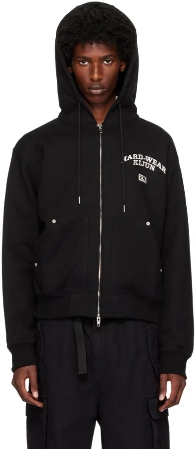 Kijun Black Rivet Zip Hoodie