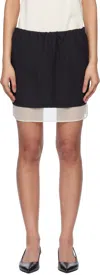 Kijun Black Sheer Layered Miniskirt In Black