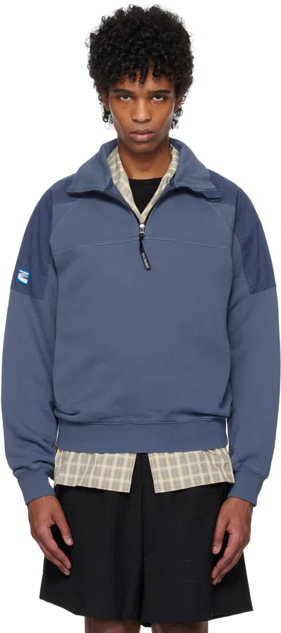 Kijun Blue Half Zip-up Sweatshirt