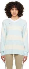 Kijun Blue Rugby Polo In Sky Blue/ Cream