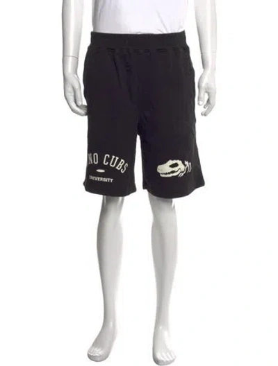 Pre-owned Kijun Graphic Print Jogger Shorts In Black