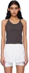 Kijun Gray Double Strap Tank Top In Charcoal