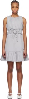 Kijun Gray Sheer Layered Minidress In Grey