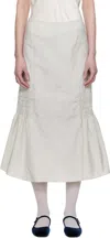 Kijun Gray Smocked Mermaid Midi Skirt In Light Grey