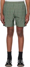 Kijun Green Check Shorts In Green