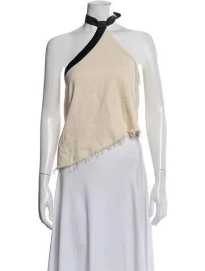 Pre-owned Kijun Halterneck Sleeveless Top In Neutrals
