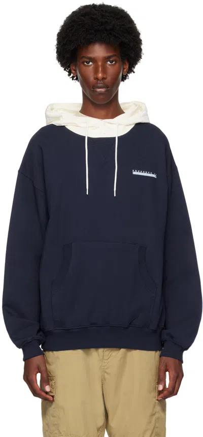 Kijun Navy Alvy Hoodie In Navy / Off-white
