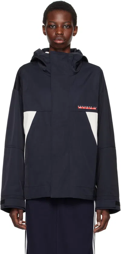 Kijun Navy Embroidered-logo Jacket