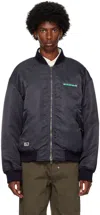 Kijun Navy Embroidered Logo Ma-1 Bomber Jacket In Navy