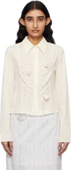Kijun Off-white Corsage Shirring Shirt In Butter
