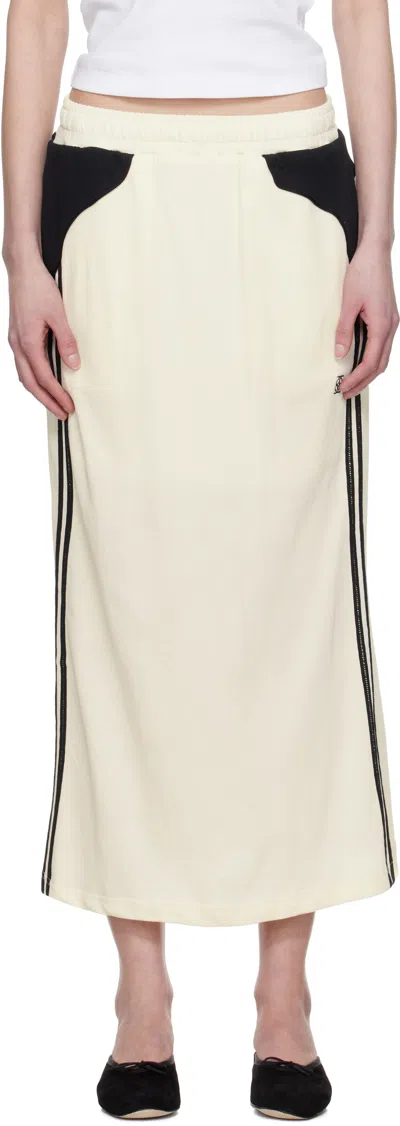 Kijun Off-white Football Jersey Midi Skirt In Ivory/black