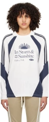 Kijun Off-white 'sunshine' Football Polo In Off-white/ Navy