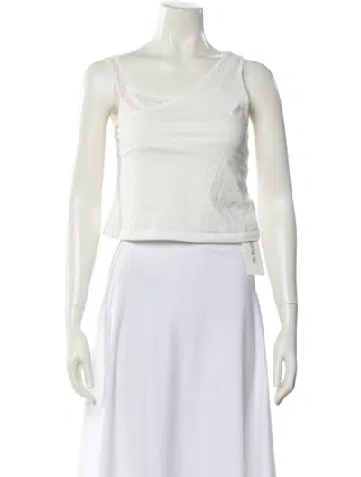 Pre-owned Kijun One-shoulder Sleeveless Crop Top In White