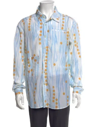 Pre-owned Kijun Patterned Long Sleeve Shirt In Blue