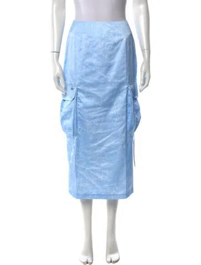 Pre-owned Kijun Printed Midi Length Skirt W/ Tags In Blue