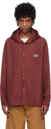 Kijun Red Check Hoodie Shirt In Red
