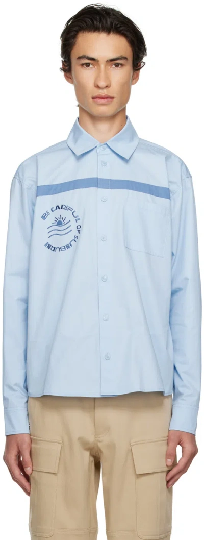 Kijun Ssense Exclusive Blue Sunburn Shirt In Sky Blue