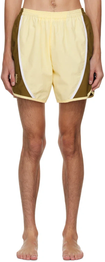Kijun Ssense Exclusive Yellow & Brown Marathon Shorts In Yellow Brown