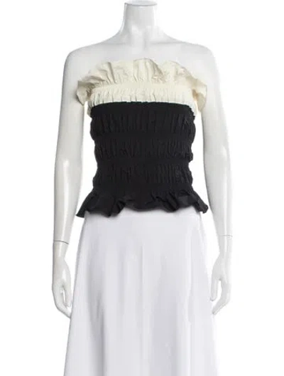 Pre-owned Kijun Strapless Crop Top In White