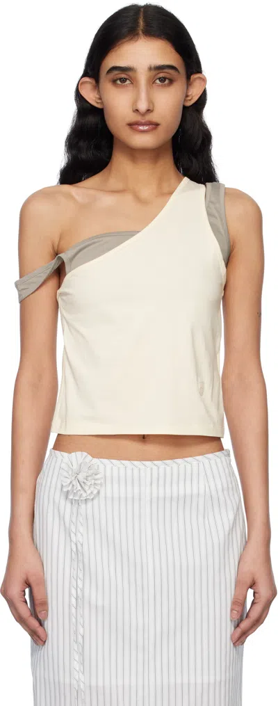 Kijun Yellow & Gray Layered Tank Top In Butter