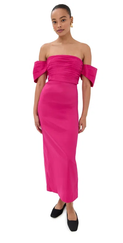 Kika Vargas Adele Dress Fuchsia In Pink