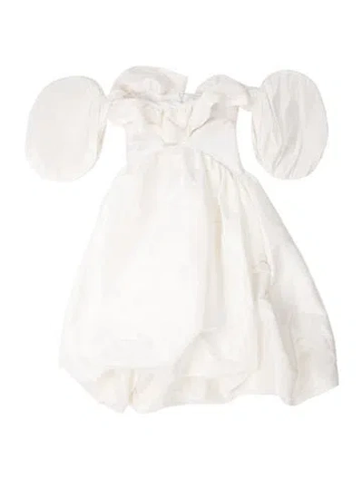 Pre-owned Kika Vargas Asymmetrical Mini Dress In White