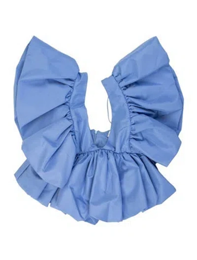 Pre-owned Kika Vargas Asymmetrical Sleeveless Top In Blue