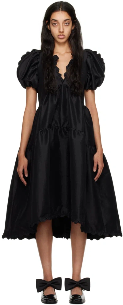 Kika Vargas Black Leana Midi Dress