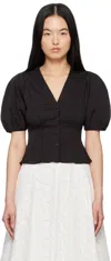 Kika Vargas Black Lorene Blouse In Black