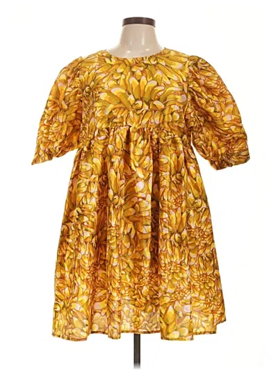 Pre-owned Kika Vargas Casual Dress In Yellow