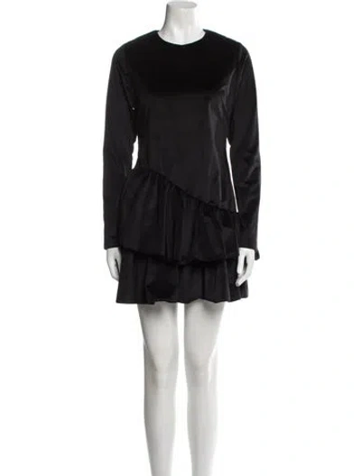 Pre-owned Kika Vargas Crew Neck Mini Dress In Black