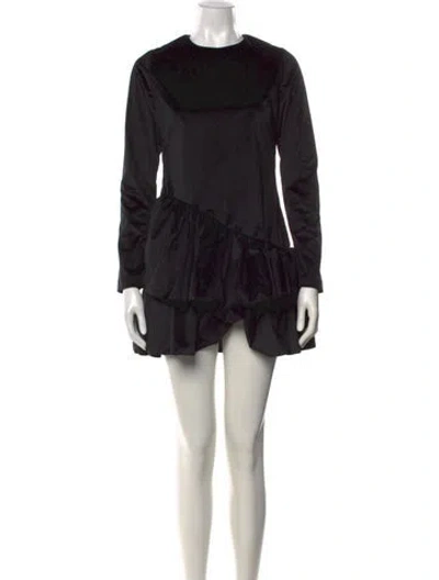 Pre-owned Kika Vargas Crew Neck Mini Dress In Black