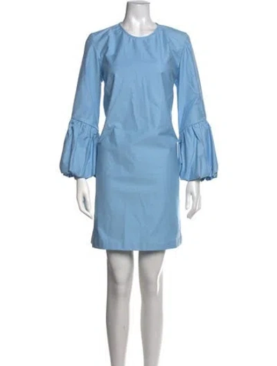 Pre-owned Kika Vargas Crew Neck Mini Dress W/ Tags In Blue