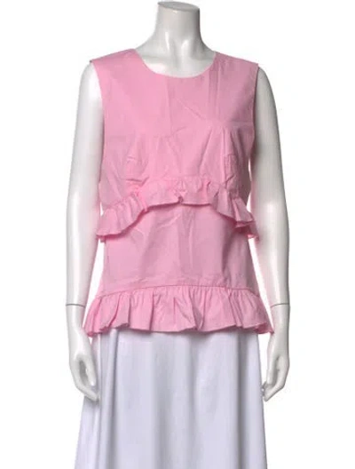 Pre-owned Kika Vargas Crew Neck Sleeveless Top In Pink