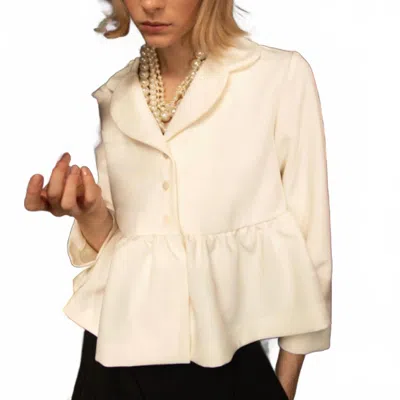 Kika Vargas Ewa Top In Ivory In Beige