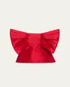 Kika Vargas Faye Strapless Bow-embellished Taffeta Top In Red